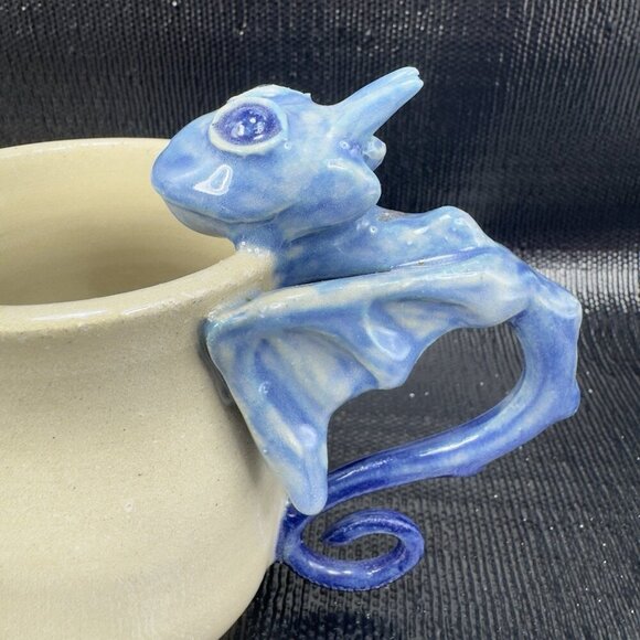 Fired Figments Pottery Coffee Mug Cup Artist Signed Stephanie Krist Large Dragon - Picture 2 of 13